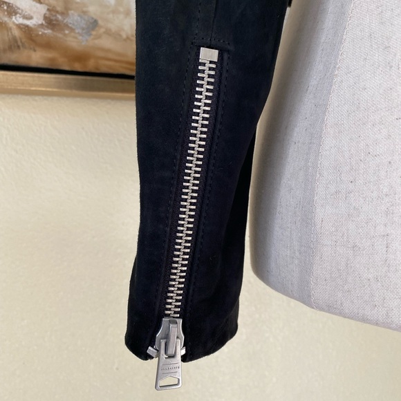 RARE Allsaints ELORA TASSEL genuine leather biker matte black jacket size 2 BNWT - Picture 4 of 15